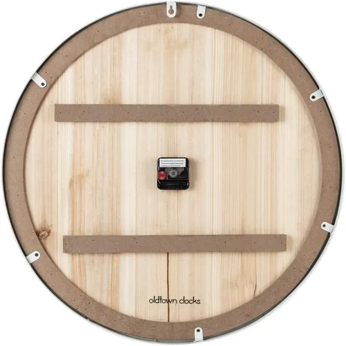 Vista 4 de Oldtown Farmhouse - Reloj de pared silencioso (de metal y madera maciza)