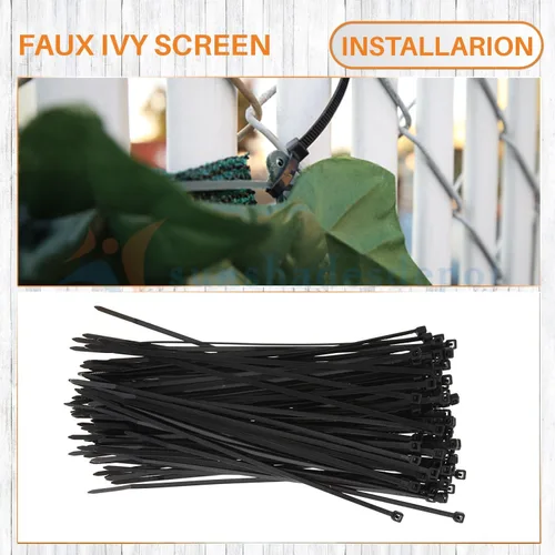 Vista 4 de TANG Sunshades Depot - Bridas negras de 8 pulgadas, 100 unidades para valla de hiedra y verde de invierno, pantalla de privacidad con paneles 8