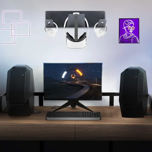 Vista 3 de VR Stand Accessory for Oculus Quest 12 Oculus Rift S Oculus Rift Meta Quest Pro Display Holder Hanging Wall Mount to Organize Headset and Controller