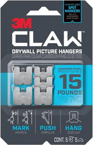 Vista 12 de 3M Claw Percha para cuadros de yeso, plateado