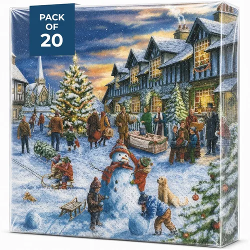 Vista 10 de AM Decor - 20 servilletas de papel de 3 capas de 3 capas para cenas de vacaciones, decoración Decoupage – 13 x 13 pulgadas (desplegada) luz de Luz