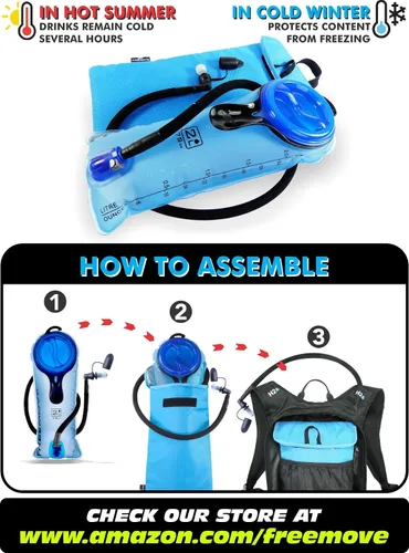 Vista 7 de Paquete de hidratación con bolsa de agua de 2L o 3L y bolsa enfriadora > Mantiene la bebida fresca y protege las vejigas > Depósito Camelback