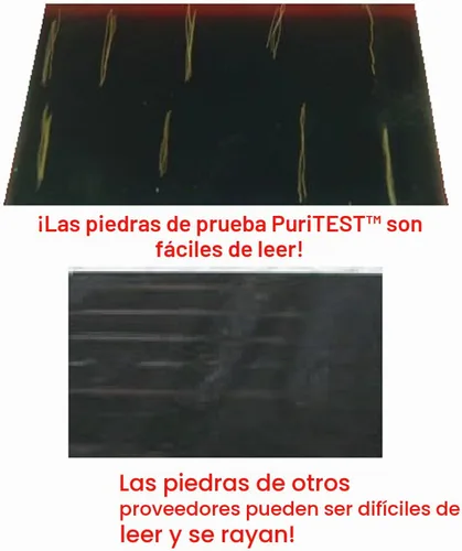 Vista 2 de PuriTEST Kit de prueba de soluciones ácidas de oro 10k/14k/18k, kit de probador de detección de metales, joyas de chatarra + piedra de prueba PRO