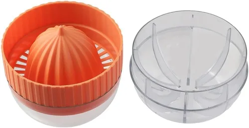 Vista 5 de Exprimidor manual de limón, 2 piezas de exprimidor de naranja cítrico con vaso de plástico, prensa de frutas fácil de usar para bar y hogar