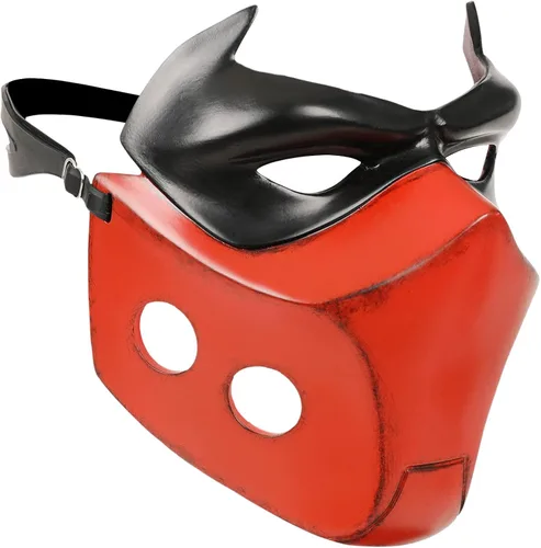 Vista 2 de Máscara de capucha roja, casco de Jason, casco de lujo Jason Todd, accesorios de disfraz de Halloween, capucha roja, cosplay, resina
