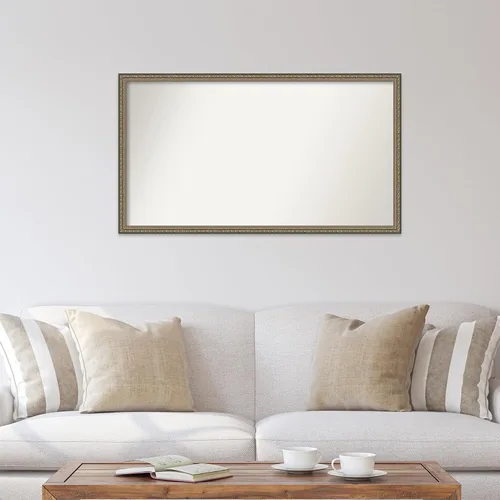 Vista 4 de Amanti Art Silver Bathroom Mirror for Over Sink, 26x46 Custom Made Parisian Silver Rectangle Vanity Mirror, Oversize Traditional Wood Frame, Hangs