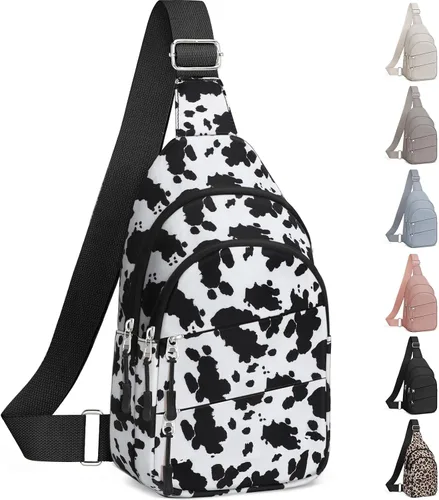 Vista 14 de Tuwubi Bolsos cruzados para mujer, bolsa para hombres, mochila pequeña de senderismo antirrobo, ligera para viajes al aire libre (M, beige)