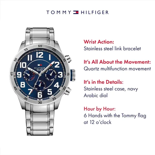 Vista 8 de Reloj de acero inoxidable con brazalete de eslabones para hombre 1791053 de Tommy Hilfiger