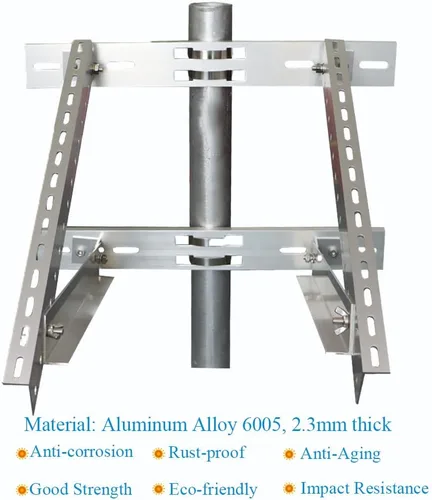 Vista 4 de Soporte de montaje en panel solar Kit de soportes de poste de hasta 30 W (poste no incluido)