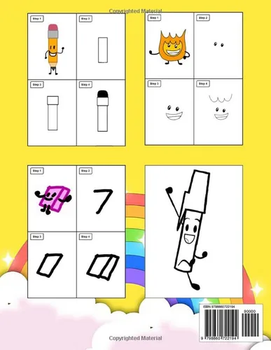 Vista 2 de How To Draw Battle for Dream Island + Coloring Pages Deluxe Edition Learn to Draw Cute Characters for Kids, Boys, Girls, Ages 8-12 9-12 Girls, Boys