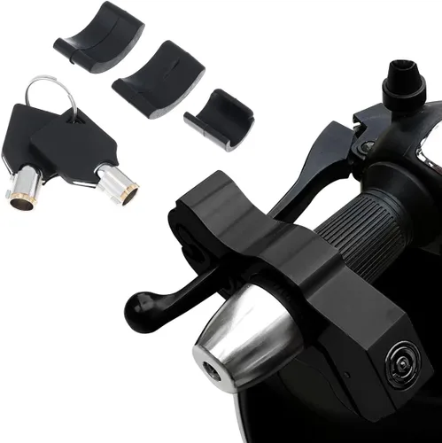 Vista 8 de Windance Cerradura de manillar de motocicleta, antirrobo, palanca de freno resistente, bloqueo de seguridad para ciclomotores, motocicleta, Negro
