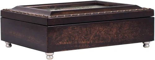 Vista 4 de Cottage Garden Amigos hermoso regalo Burlwood cuerda Trim joyería caja de música reproduce increíble gracia