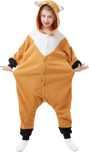 Vista 5 de CANASOUR - Pijama tipo mameluco para niñas y niños, unisex, de anime y de una pieza, para Halloween, Navidad, fiesta de disfraces y Cosplay, talla 4T