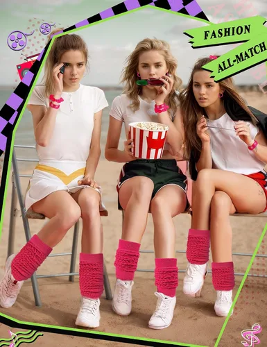 Vista 5 de 4 piezas de accesorios de los años 80 y 90 para mujer, calcetines de neón slouch Scrunch de los años 80, calentadores de piernas pesados, suaves