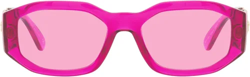 Vista 3 de Versace Gafas de sol para hombre, montura negra, lentes gris oscuro, 2.087in