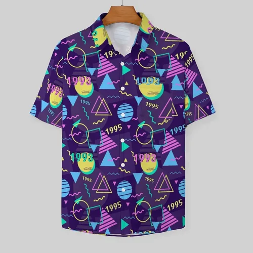 Vista 5 de Camisas hawaianas para hombre, estilo casual, con botones, manga corta, ropa de playa para hombre