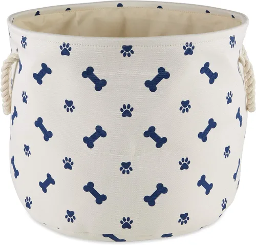 Vista 25 de Bone Dry Pet Storage Collection - Estampado de patas y huesos, rectángulo pequeño, 14 x 8 x 9 pulgadas, color negro