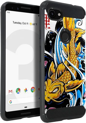Vista 20 de CasesOnDeck - Funda compatible con Google Pixel 3A (2019) - Funda de TPU con patrón pictórico, flexible, delgada y elegante (astronauta)