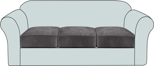Vista 28 de Funda de cojín elástica de terciopelo, funda de felpa para asiento de sofá, protector de muebles antideslizante para silla/sofá biplaza/sofá