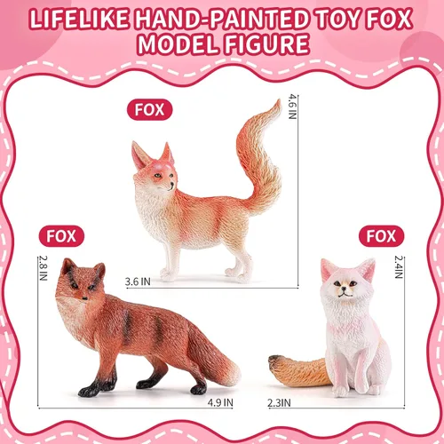 Vista 4 de Figura de zorro rojo, juguetes de animales, accesorios de jardín de hadas