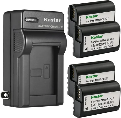Vista 7 de Kastar DMW-BLK22 - Cargador de batería de pared de CA para cámara digital sin espejo Panasonic Lumix GH5 II, cámara digital sin espejo Panasonic