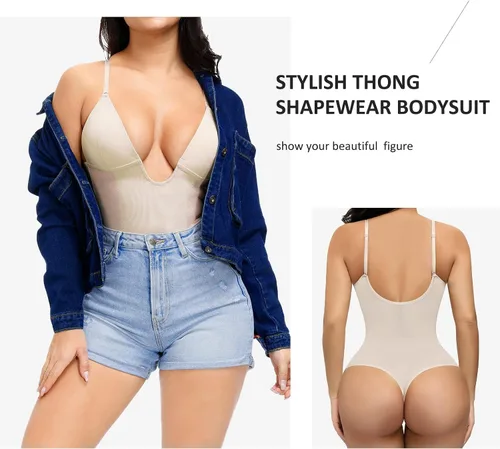 Vista 2 de FeelinGirl Body moldeador de tanga para mujer, control de abdomen, moldeador de cuerpo, fajas colombianas, corsé de entrenamiento de cintura