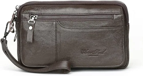 Vista 19 de Cartera organizadora de cuero para hombre con ranuras protectoras para tarjetas de crédito