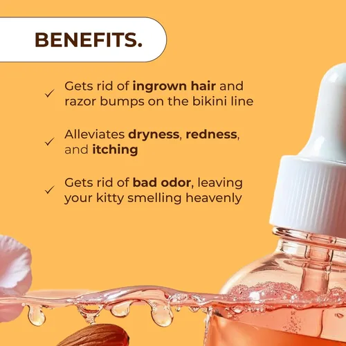 Vista 5 de Glo Melanin Yoni - Lavado de aceite para mujeres, equilibrio de pH y humedad, aceite vaginal o femenino para vellos encarnados con pétalos de rosa
