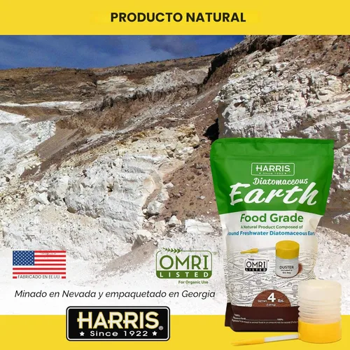 Vista 2 de HARRIS Tierra de diatomeas de grado alimenticio, 4 libras con desempolvador incluido en la bolsa
