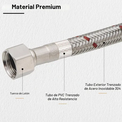 Vista 3 de Líneas de suministro de 24 pulgadas 3/8 "Comp x M10 Línea de conector macho