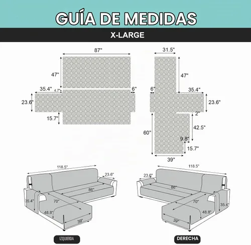 Vista 4 de Genina - Funda impermeable para tumbona en L para niños y mascotas (beige, XL)