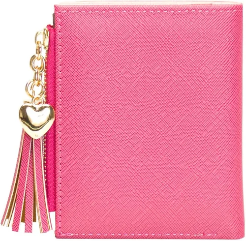 Vista 4 de Cartera pequeña para mujer con bolsillo para monedas, plegable, delgada, con cremallera