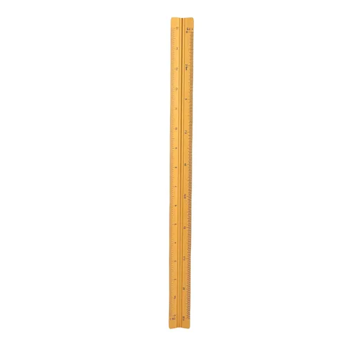 Vista 2 de Sonew Engineer Scale Aluminum Triangular Scale Ruler with :20 :25 :50 :75 Gold
