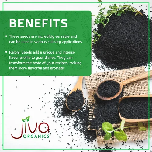 Vista 5 de Jiva, Kalonji orgánico USDA (semilla negra, neguilla, comino negro); 7 oz