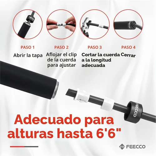 Vista 4 de FEECCO Weighted Jump Rope for Men, PVC Rope with Metal Handles and Ball Bearings