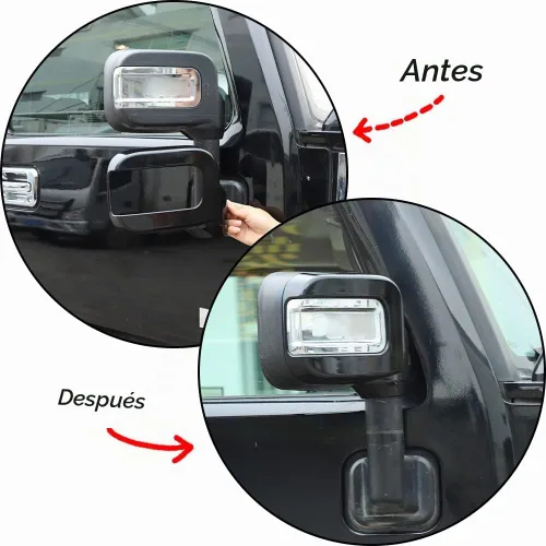 Vista 2 de Cubierta de espejo retrovisor ABS Protector de espejo lateral Decoración exterior Compatible con Hummer H2 2003 2004 2005 2006 2007 2008 2009 Negro