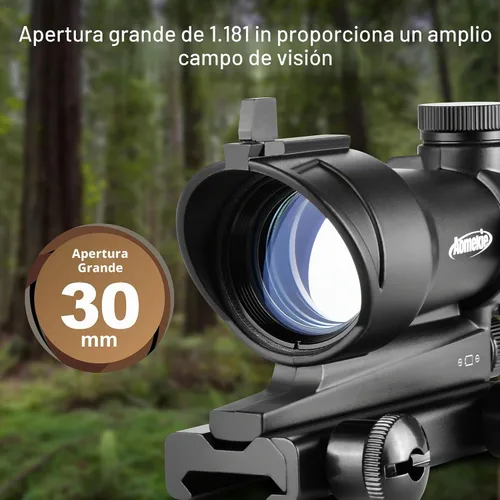 Vista 2 de AOMEKIE Alcance táctico compacto 1x30 con retícula iluminada dual para montaje en riel Picatinny de 0.787 in