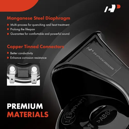 Vista 6 de A-Premium - Bocina de caracol alta universal eléctrica - 12V 110dB - Compatible con la mayoría de los coches de pasajeros, vehículos