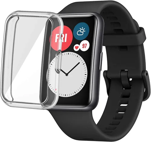 Vista 4 de ECSEM - Funda protectora de pantalla compatible con Huawei Watch Fit, ultrafina y suave, cubierta completa, accesorios de reloj inteligente