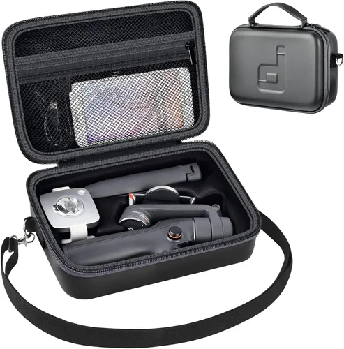 Vista 9 de ALKOO EVA Gimbal Case para DJI Osmo Mobile 8/7P/7 Main Compartment and Zippered Mesh Pocket for Extension Rod, Clamp and Tripod, Travel and