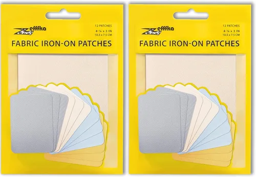 Vista 9 de ZEFFFKA Parches termoadhesivos de mezclilla para interior y exterior, pegamento más fuerte, 100% algodón, kit de decoración de reparación en blanco