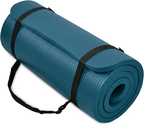 Vista 15 de BalanceFrom Yoga Mat, 1-Inch Extra Thick High Density Exercise Mat, Anti-Tear Exercise Yoga Mat with Carrying Strap, Suitable for Various Yoga