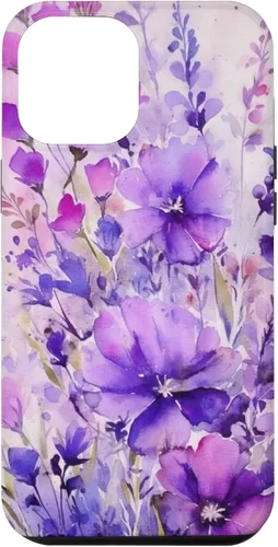 Vista 26 de Purple Lavender Flower Watercolor for Women & Girls Case for iPhone 17