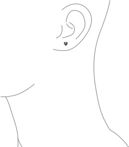 Vista 3 de Pequeños pendientes de tuerca de corazón AAA CZ para las mujeres adolescentes de 14 K oro real con tuerca de imitación de piedras preciosas