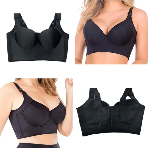 Vista 7 de Brasier deportivo con copa profunda para mujer, oculta la grasa de la espalda, brasier deportivo con realce incorporado con faja moldeadora