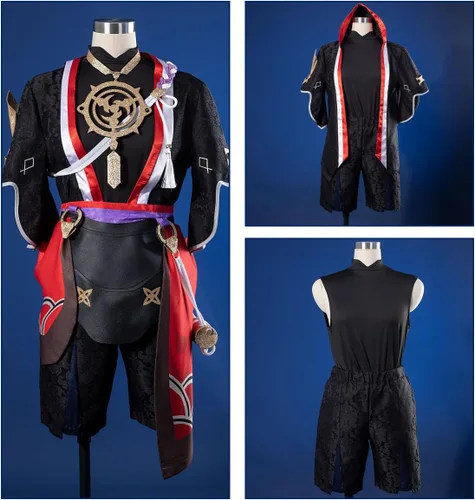 Vista 4 de Genshin Impact Cosplay Jacquard Upgrade Ver Ganyu Aether Zhongli Kaveh Cosplay