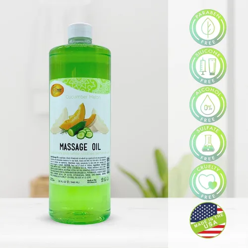 Vista 8 de SPA REDI - Aceite de masaje, melón de pepino, 32 onzas - Terapia profesional de masaje de cuerpo completo, manicura, pedicura - Relaja los músculos