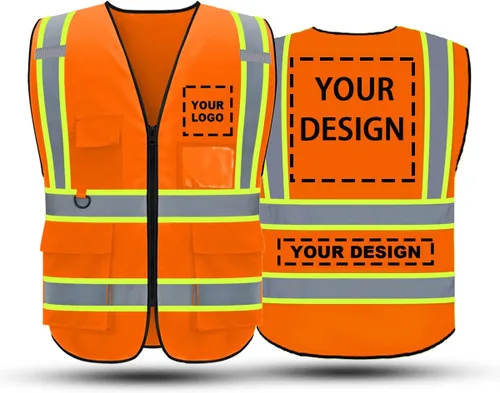 Vista 14 de BeautyWill Chaleco de seguridad personalizado con logotipo Clase 2 Chaleco reflectante de alta visibilidad Chaleco de trabajo protector