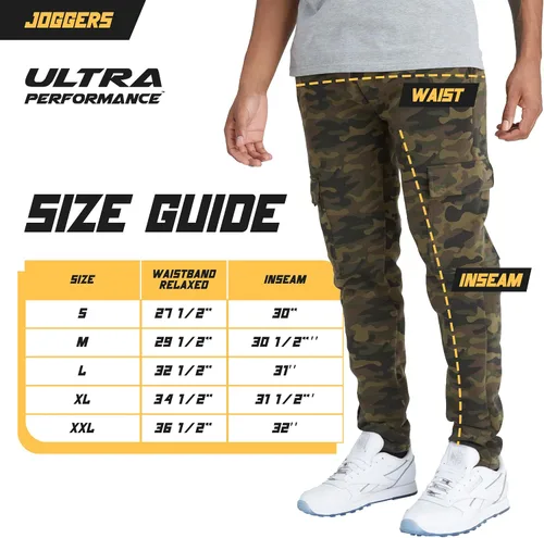 Vista 6 de Ultra Performance 3 Pack Mens Open Bottom Sweatpants with Pockets, Casual Sweatpants for Men
