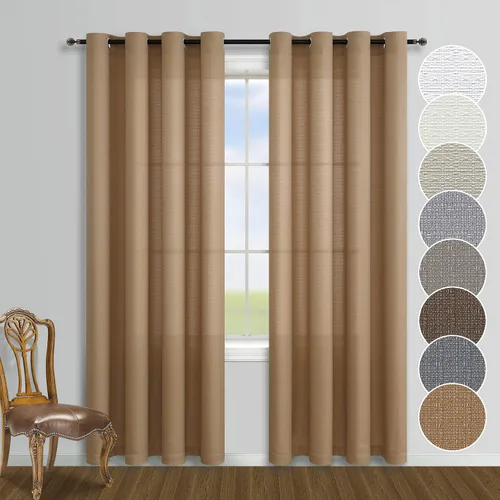 Vista 14 de KOUFALL - Cortinas transparentes con aspecto de lino